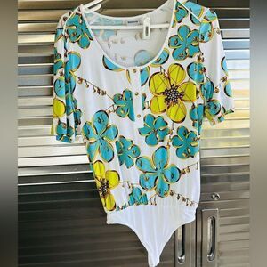 Wolford Floral Bodysuit Top Small